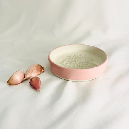 Handmade Ceramic Garlic &Ginger Grater- Blush Pink