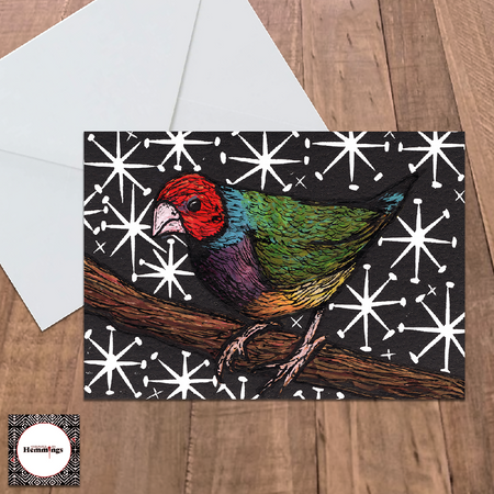 Gouldian Finch Greeting Card + Envelope
