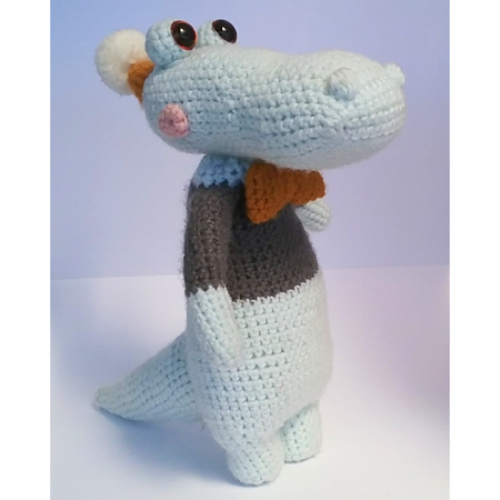 Cute crochet crocodile in bow tie