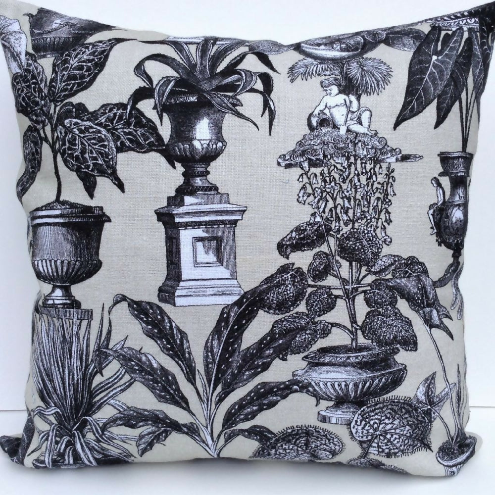 beige classic floral cushion