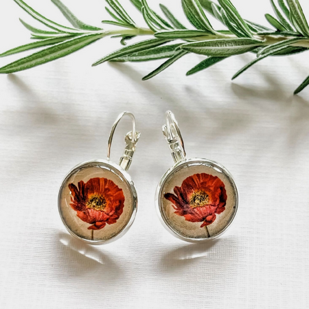 Remembrance Poppy Earrings • Poppy Flower Earrings