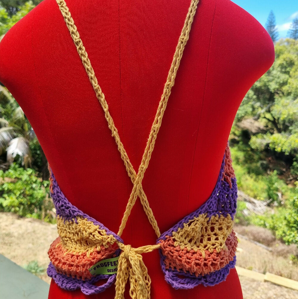 Stripey crochet summer top 6
