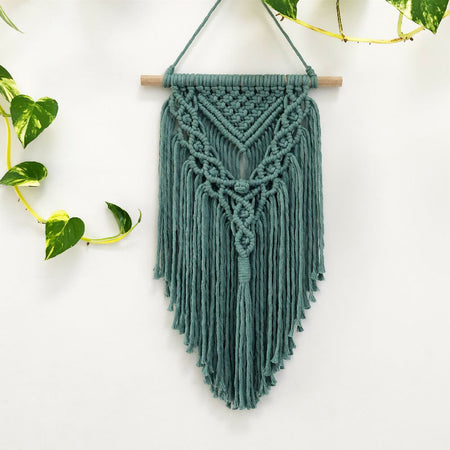 Macrame wall hanging teal