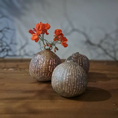 Earthy Trio of Bud Vases