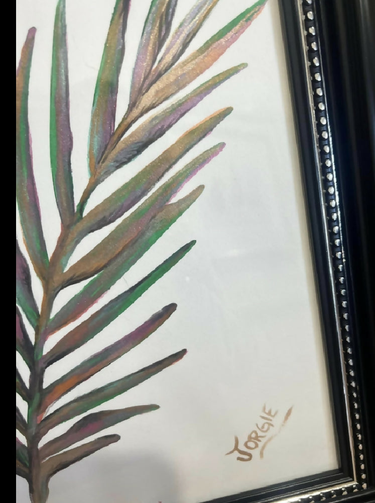 Tropical watercolor botanical framed
