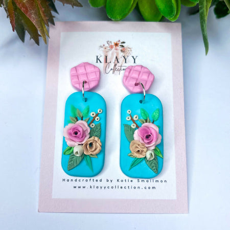 Blue Blooms with Pink Stud