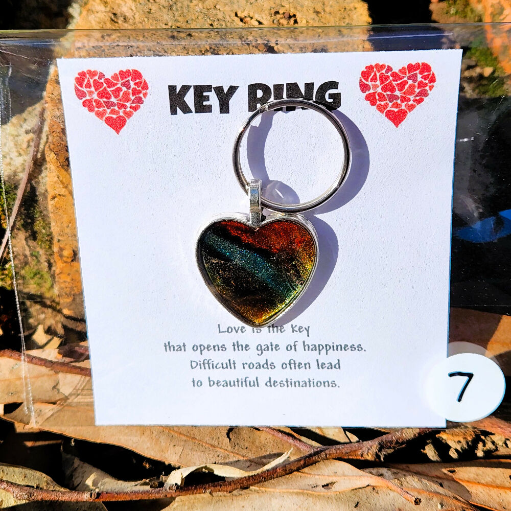 Resin Heart Key Rings: Safe Travels Where Ever You Go!