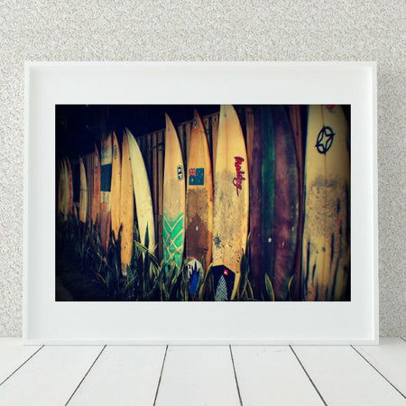 Vintage Surfboards Photo Print, Australian Coastal Decor