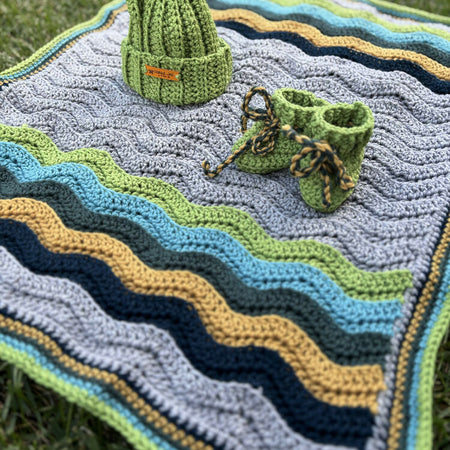 Little Gentleman Baby Blanket - channeling the inner gentleman in soothing waves.