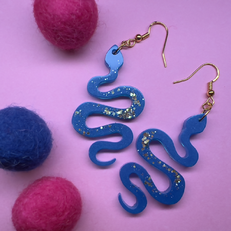 Ssssss Blue Gold Earrings