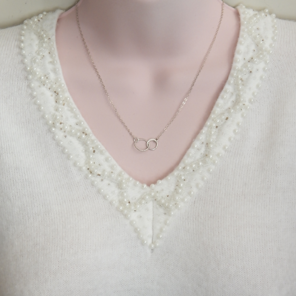 Mother Daughter Interlocking Circles Necklace,Mothers Day Gift