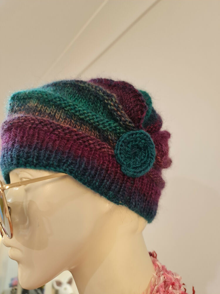 CLOCHE HAT purple & aqua (11)