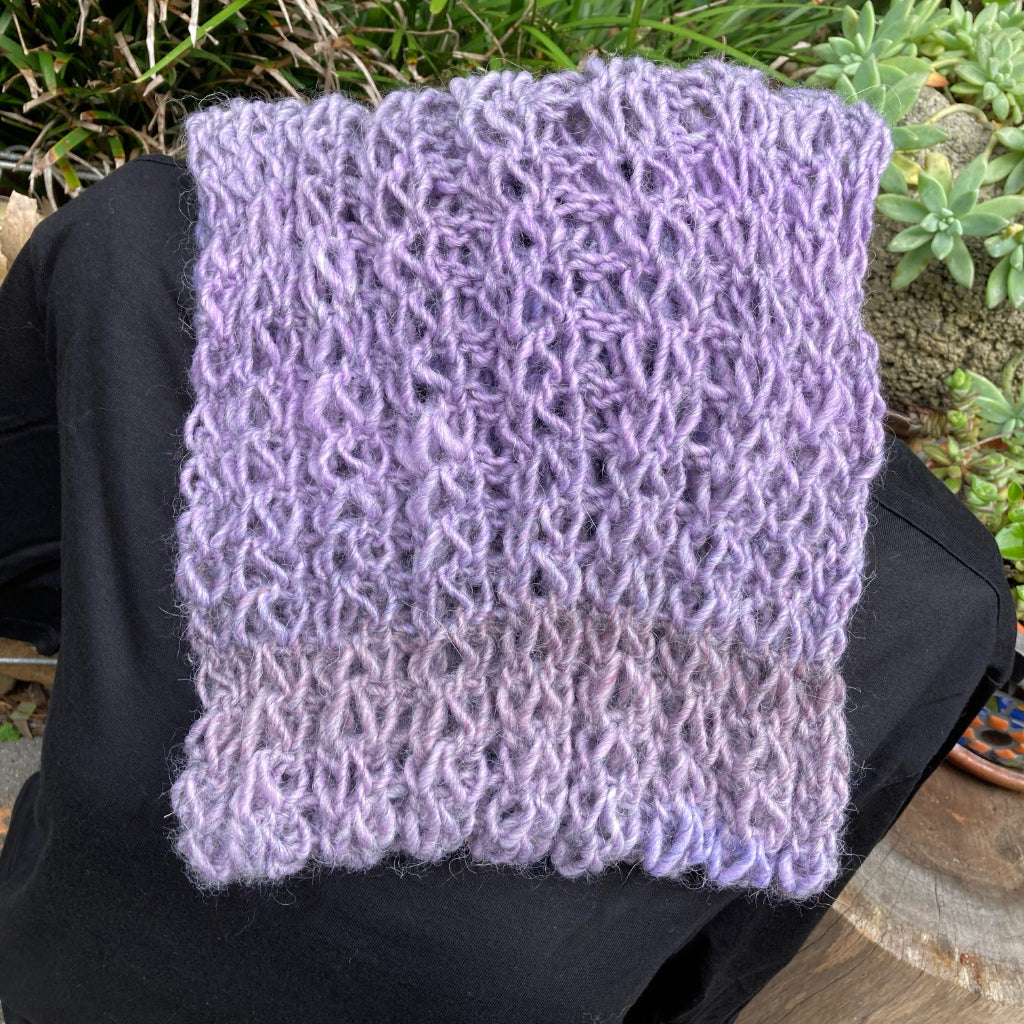 Hand-knitted Cowl - Scarf - Soft and Stretchy - Jacaranda