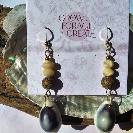 Handcrafted Shell and Bead Earrings