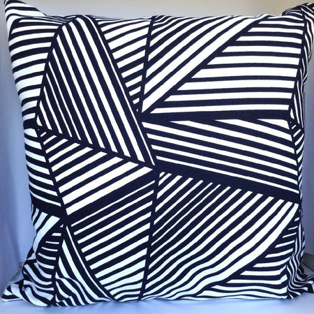 Dark blue and white abstract cushion cover