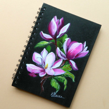 Hand painted Magnolia notebook