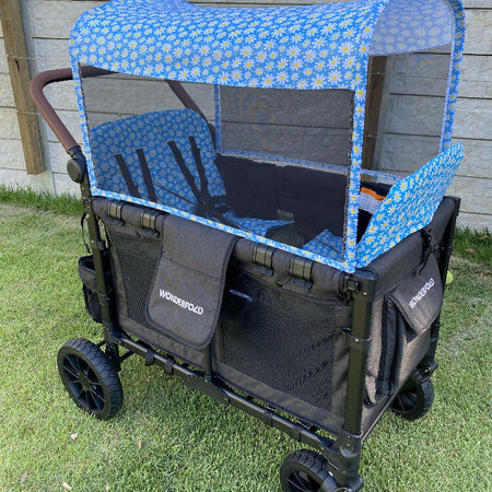 Canopy - Wonderfold 4 seater - Blue white flowers