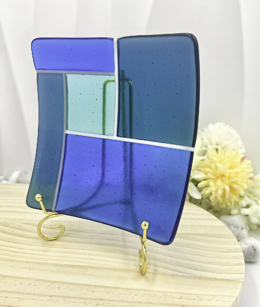Deco Plate - Blue - Aqua - upright