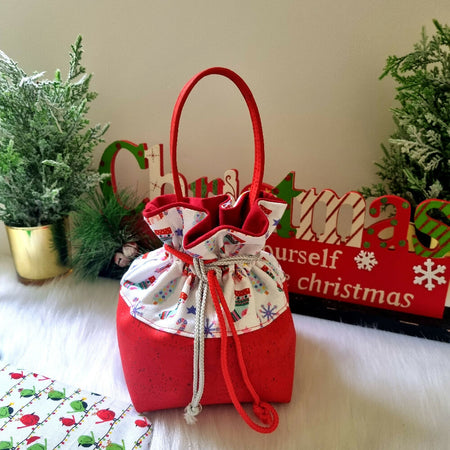 Cork and Cotton Gift Bag - Christmas Theme