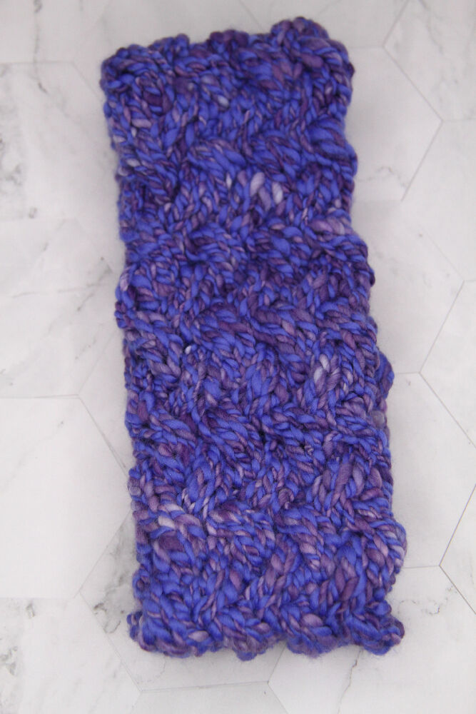 Hand knitted Wool Headband - Purple Passionfruit