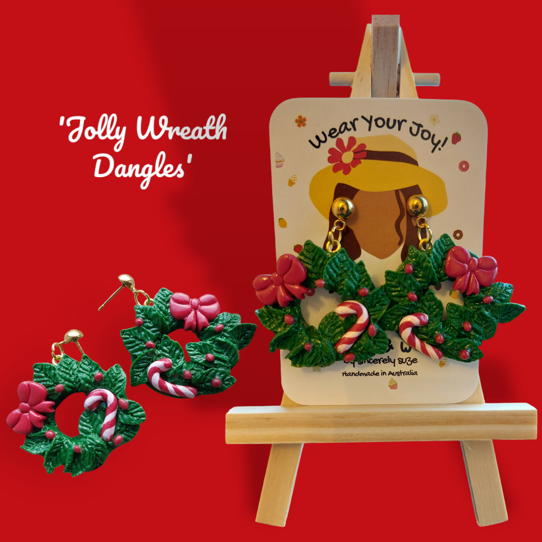 Polymer Clay Earrings  - Holiday Dangles Collection