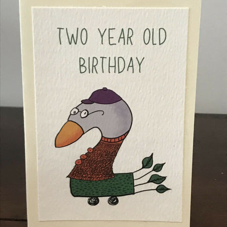 Birthday card pack of 5 cards - this pack has a two year old birthday