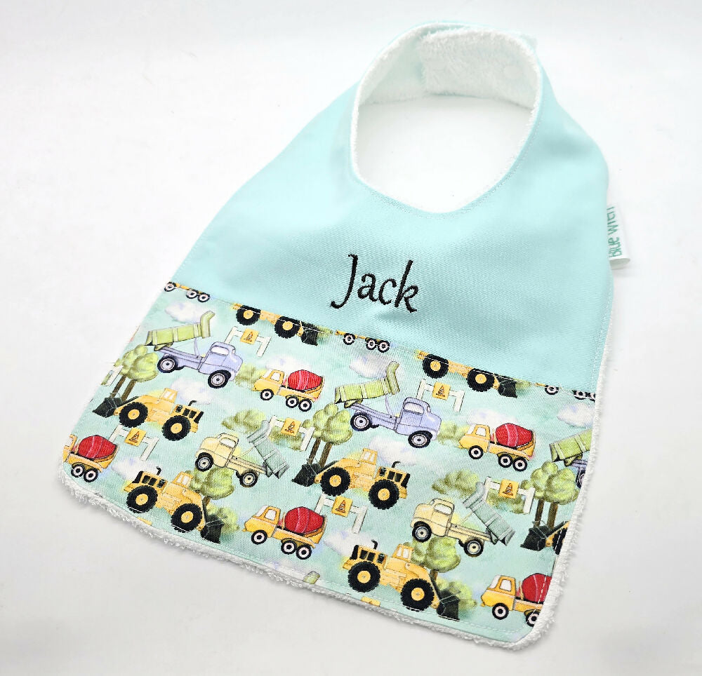 Baby Bib Gift Set Two bibs One Personalised Bib and Wash Cloth