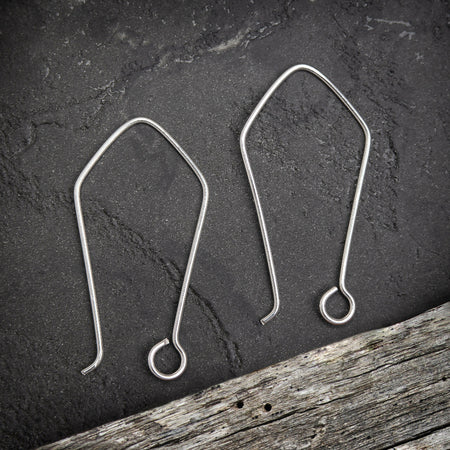 Sterling Silver .925 Angled Marquise Hooks