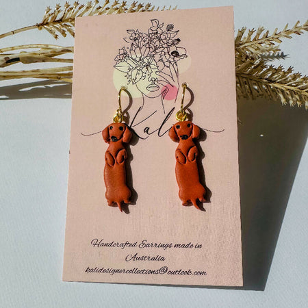 The cutest daschund earrings