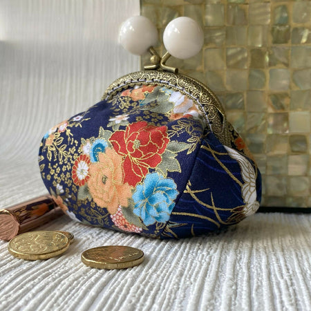 Little Dumpling Purse - Japanese blue floral