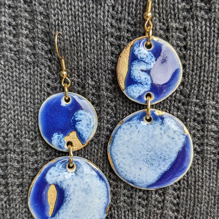 Golden Waters Ceramic Earrings