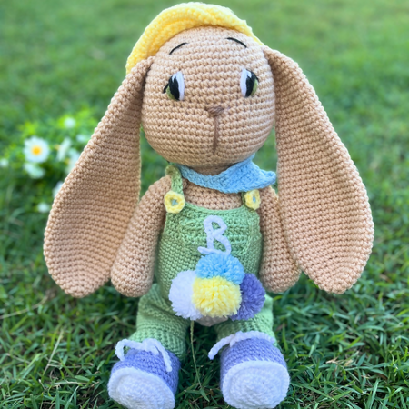 Easter Crochet Long Ear Bunny, Crochet Bunny Soft Toy