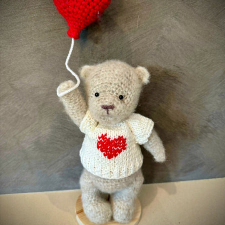 Crochet Bear in the Sweater with Heart