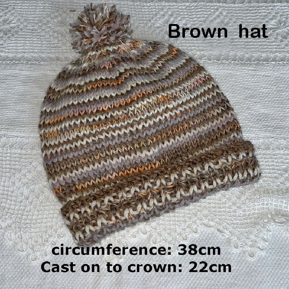 Brown beanie for baby or toddler. "Colour Play." Free Post