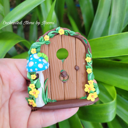 Blue Mushroom Mini Woodland Fairy door