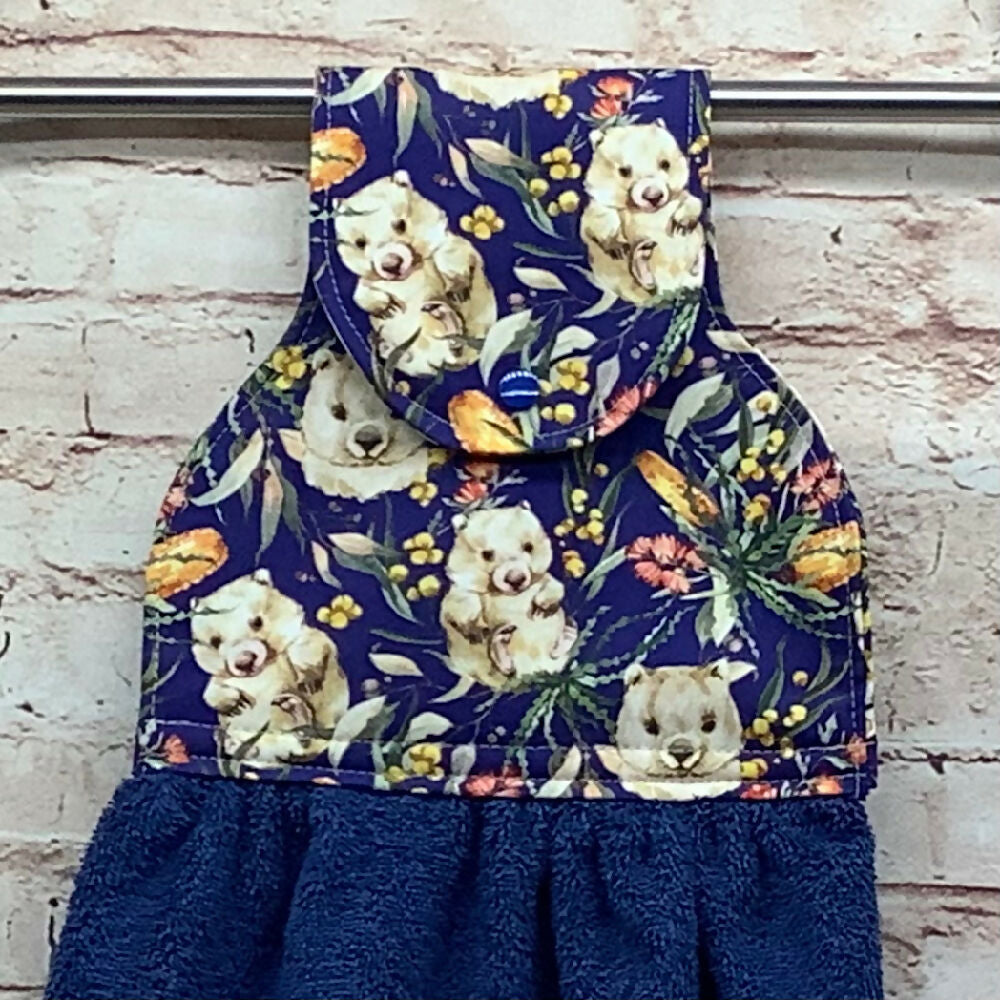 Australian Wombats hanging hand towel  - 4 Designs