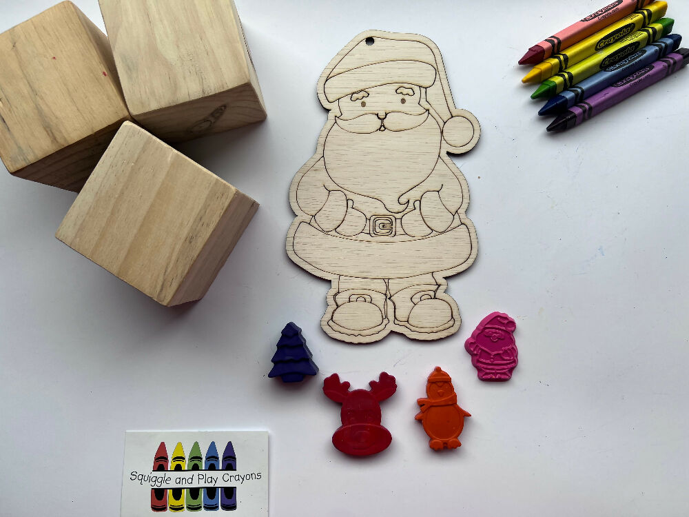 Christmas Crayon Colouring in Pack: Santa