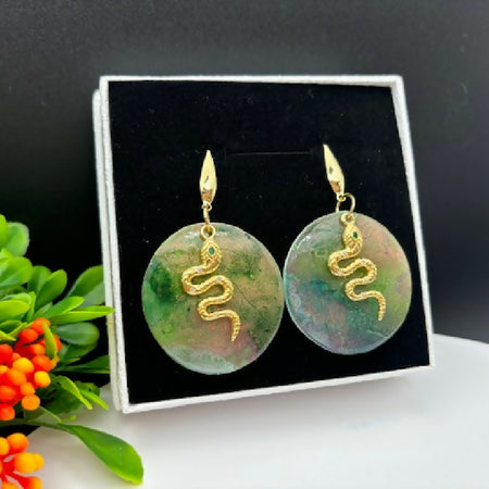 Mystic Snake Magical Round Earrings