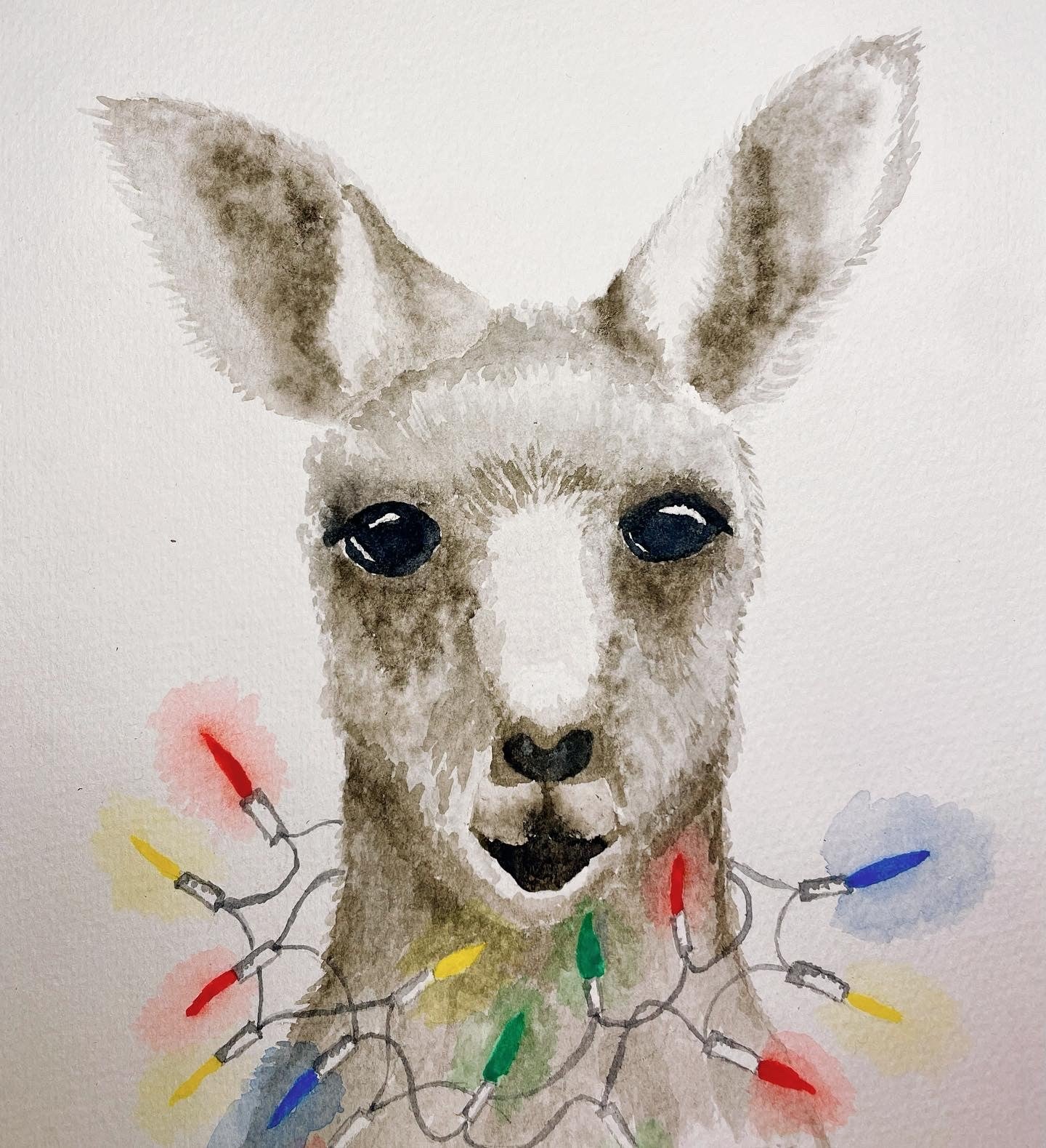 "A Kangaroo for Christmas" - Original Art Greeting Card