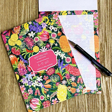 Writing Pad with Cover - Australian Native Floral Notepad