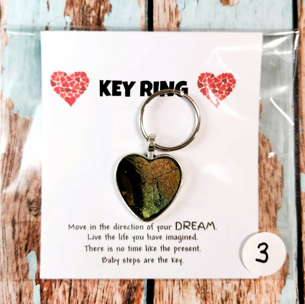 Resin Heart Key Rings: Safe Travels Where Ever You Go!
