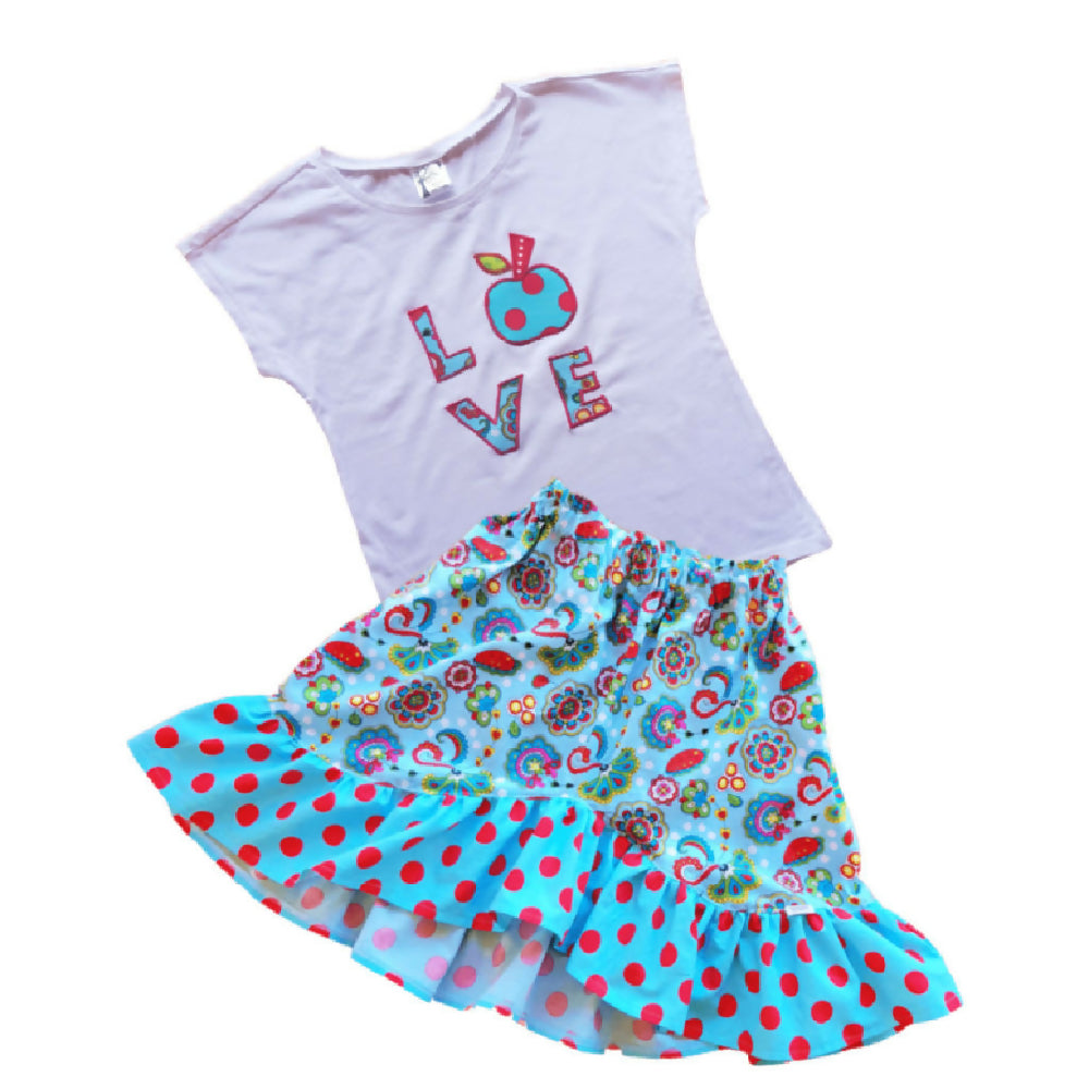 retro-girls-skirt-love-tee-shirt