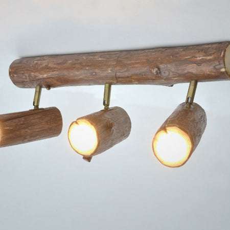 Track Ceiling Light from natural log, Handmade Driftwood Light