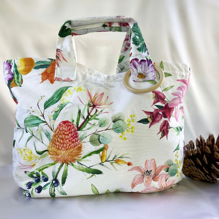 Handmade Floral Tote Bag ,Everyday shopping Bag . Gift for host