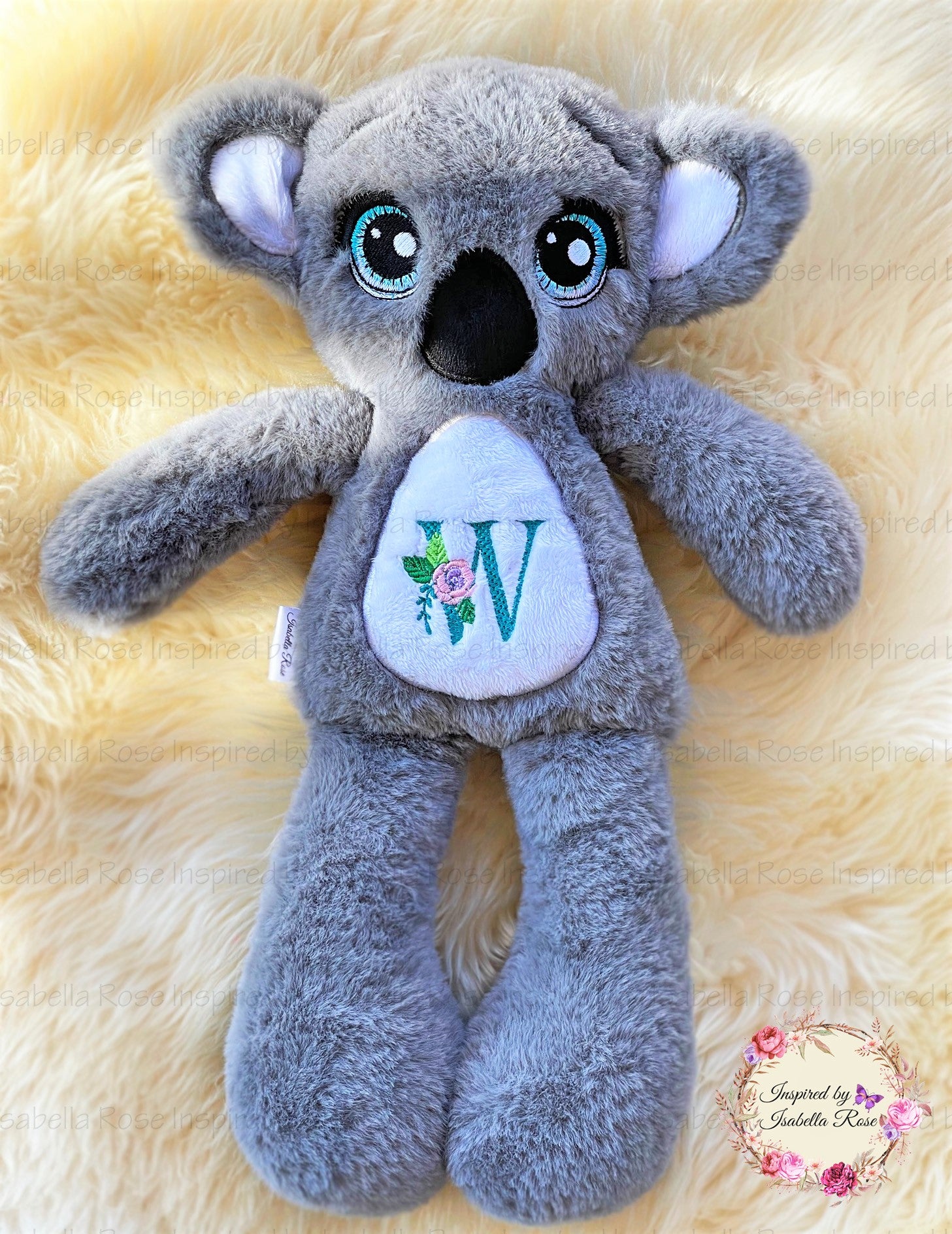 Personalised koala, Embroidered name, Made to order