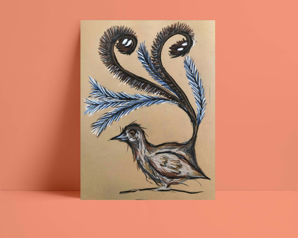Lyre Bird Print A3