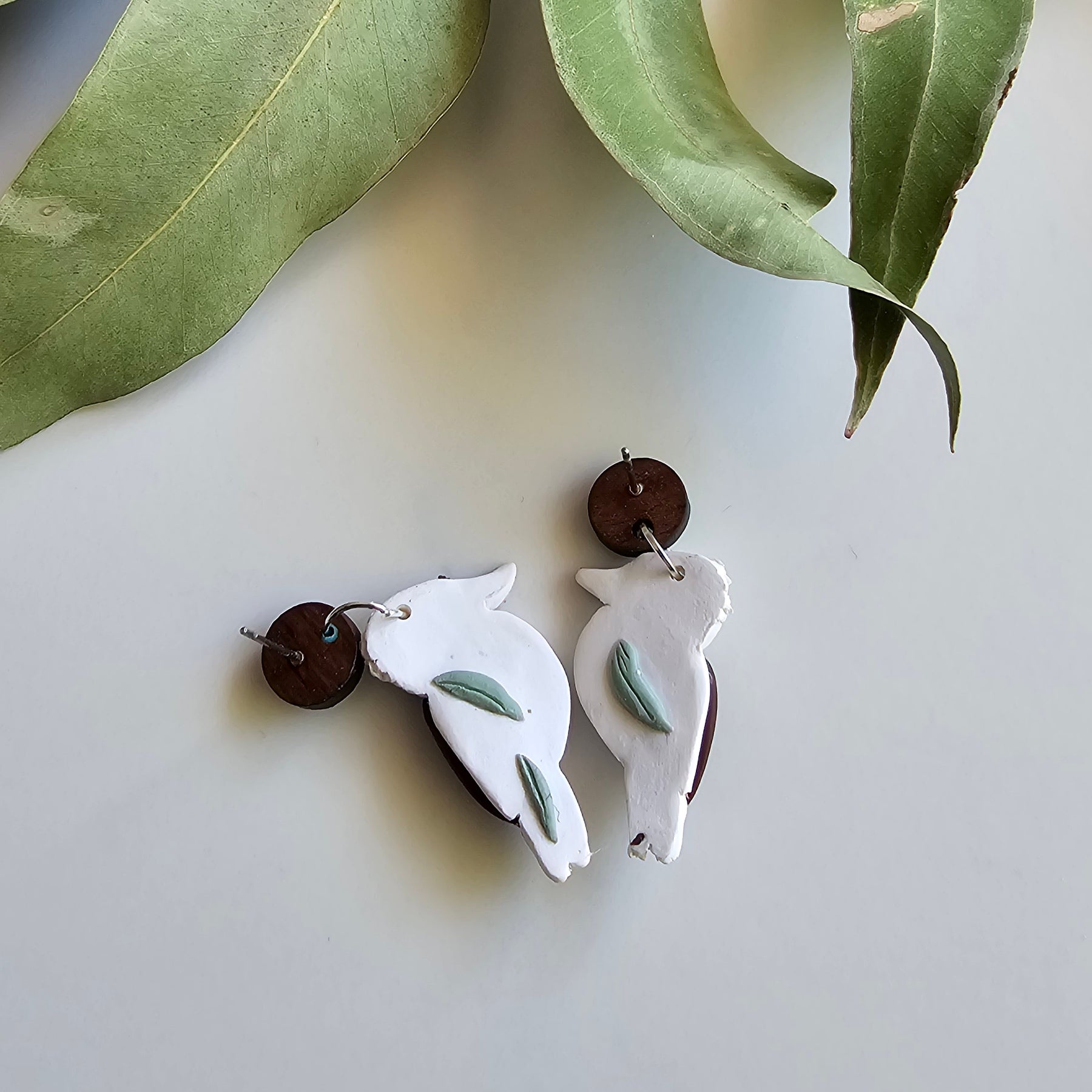 Kookaburra Dangle Earrings,Handmade Polymer Clay Kookaburra Earrings