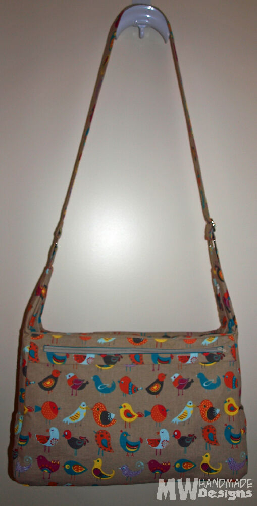 OOAK Teal Little Birdies Designer Nappy Bag