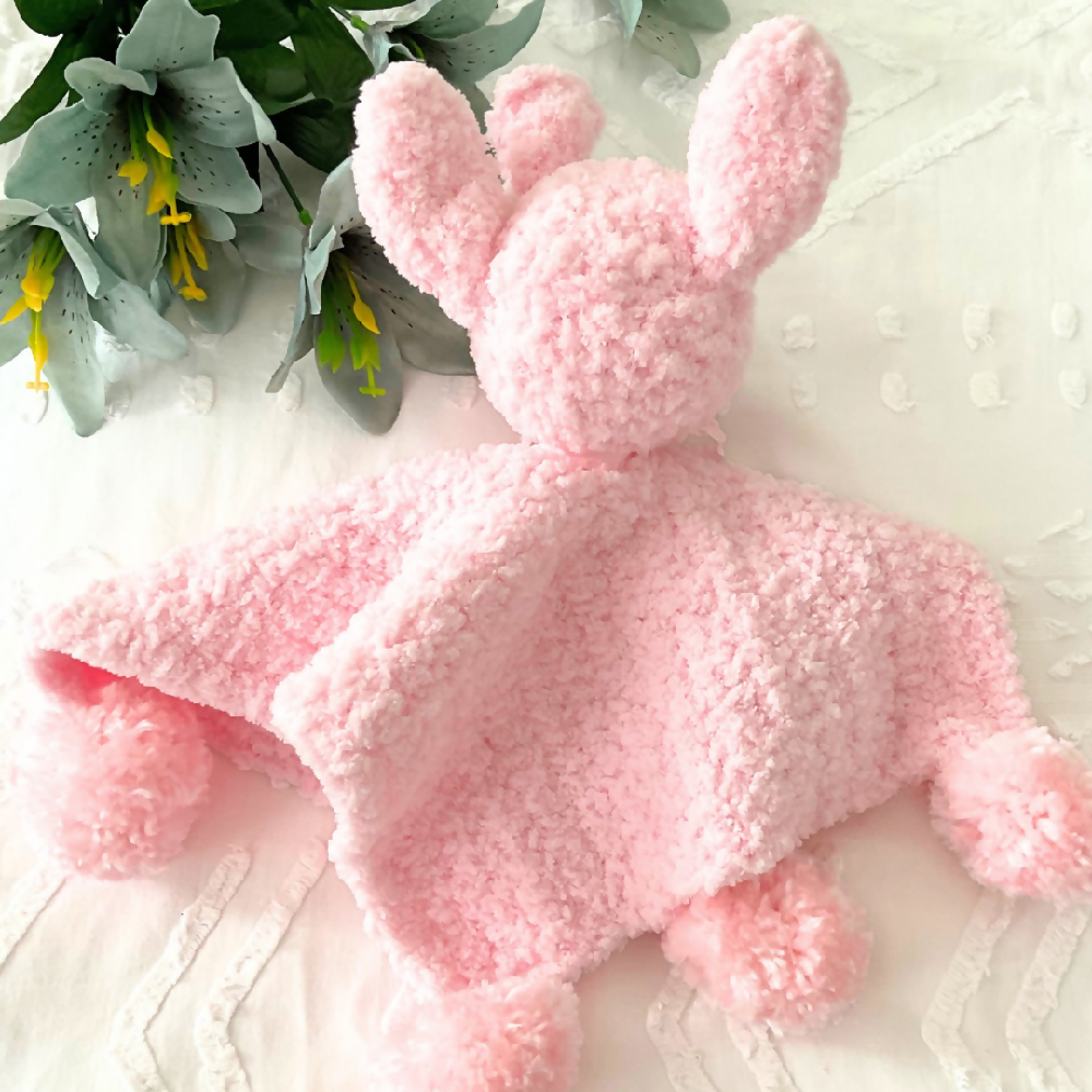 Handmade Crochet Llama Baby Snuggle Blanket, Crotchet Lovey Blanket