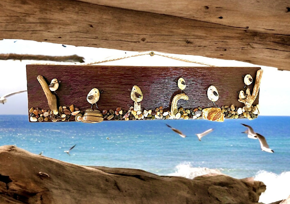 Timber Wall Art - Seagulls - Where is the chip